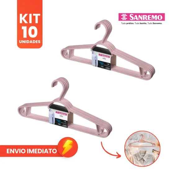 2 Kits Cabide Pendura Mais c/5 Peças Rosa