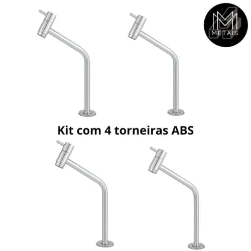 Kit 4 Torneira abs Luxo Bancada Link Banheiro Cuba Lavabo Lavatório Cromado