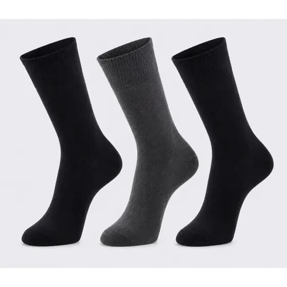 Meia Casual Clássica Masculina - 1 kit com 3 pares sortidos