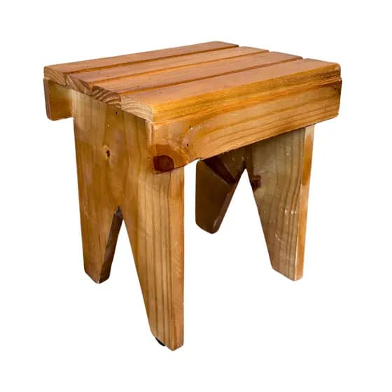 Banquinho de Madeira Pinus Banco Pequeno Rústico Multiuso para Jardim Manicure Pedicure Infantil