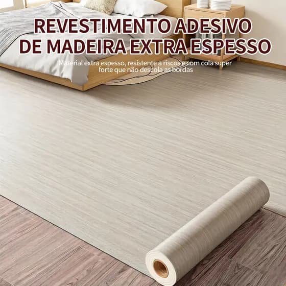 Adesivo Para Piso Pvc Textura De Madeira Autocolante Proprio Para Chão Alta Qualidade Cor Carvalho Branca 5metros X 61cm