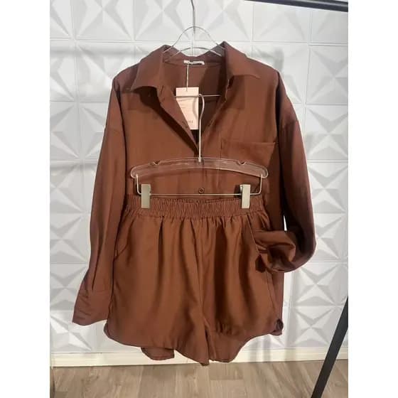 CONJUNTO FEMININA CAMISA E SHORT SP013