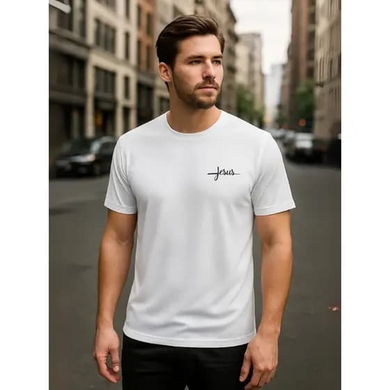 Camisa Dry Fit Masculina - Modelo Jesus 01 - academia, Corrida, CrossFit, Ideal Para Treinos Intensos, Esportivo Camisa