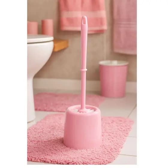 Escova sanitária com copo ROSA BEBE