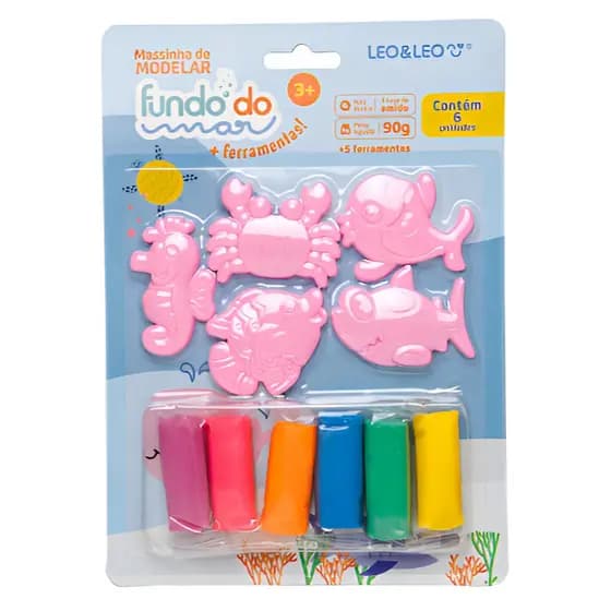 KIT MASSINHA DE MODELAR - FUNDO DO MAR - DIVERSÃO CRIATIVA!