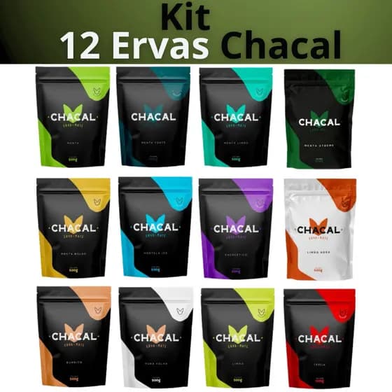 Kit 12 Erva Mate Tereré Chacal 500g Escolha os Sabores