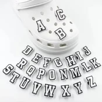 Pin Boton Para Babuches Letras Alfabeto Branco