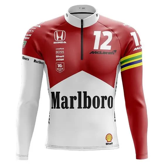 CAMISA CICLISMO MASCULINO MC LAREN COM BOLSOS UV 50+