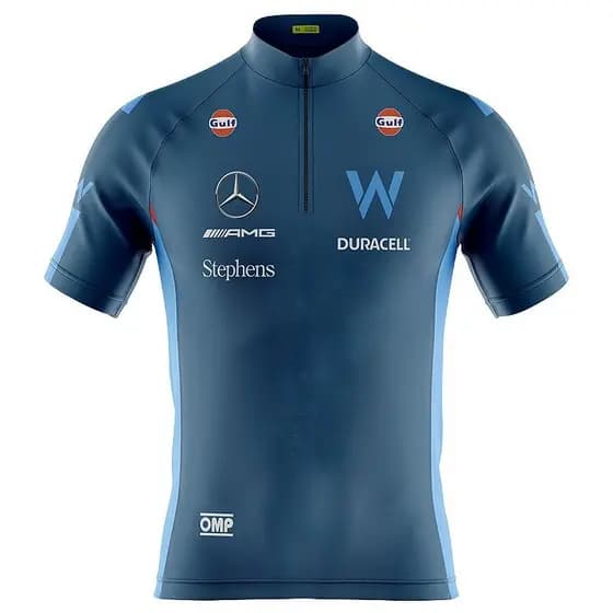 CAMISA CICLISMO MASCULINO WILLIANS F1 COM BOLSOS UV 50+