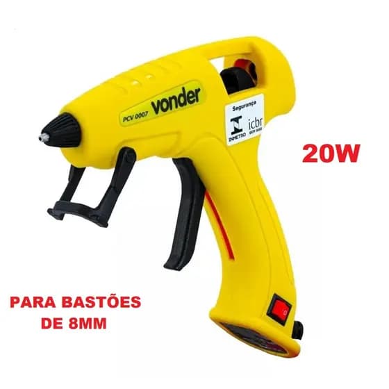 Pistola De Cola Quente Vonder 20w Bivolt p/ Bastão cola de 8mm