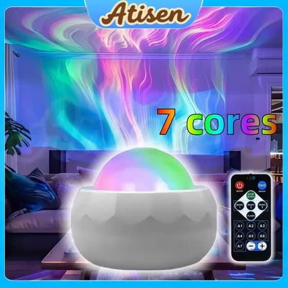 Luzes da Aurora Usb Portátil 6 Cors com Controle Remoto para Festa Projetor Aurora Galaxy