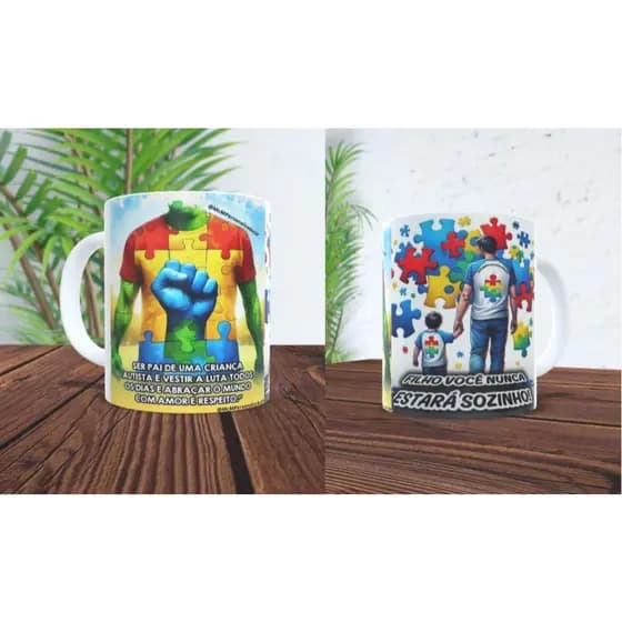 Caneca Autista - TEA - Autismo - Caneca de Porcelana - Dia Mundial de Conscientização do Autismo