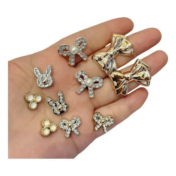 Kit Botons Pins Pingentes para Babuche Strass Lindos
