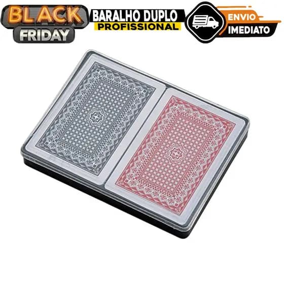 Kit Baralho Duplo Profissional 100% Plastico Lavável
