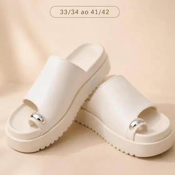 Chinelo Feminino Plataforma Leve Antiderrapante Estilo Minimalista - Envio Imediato