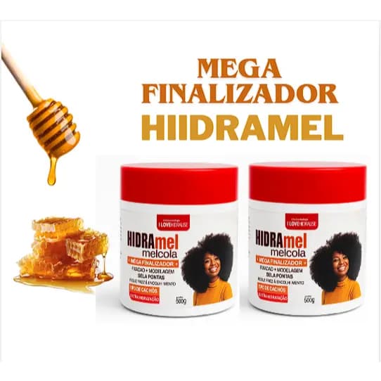 Kit 2 HIDRAmel Mega Finalizador 500g 722 horas de Cachos Ultra Fitagem