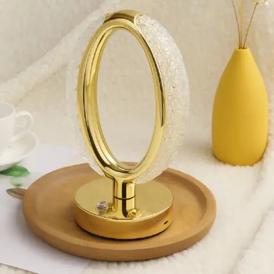 Luminária de Mesa LED Oval com USB – Luz Decorativa e de Estudo