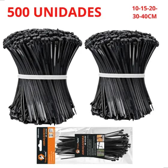 Kit 500 Enforca Gato Abraçadeira de Nylon Fita Heelerman 30CMX4.8MM 10CM 15CM 20CM 40CM