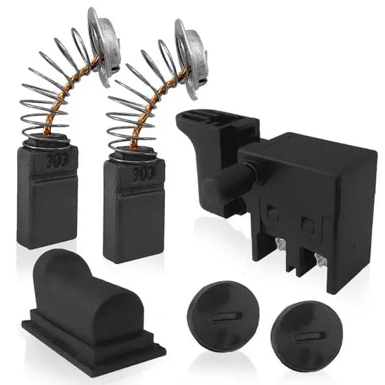Kit 4100 Interruptor Com Protetor Carvão e Tampa Para Serra Mármore