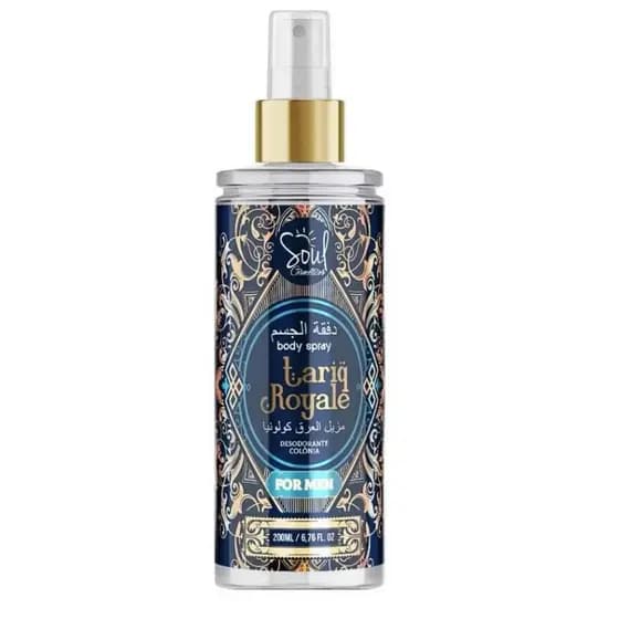 Body Splash Árabe Tariq Royale For Men 200ML Desodorante Colônia Masculina Soul Cosméticos