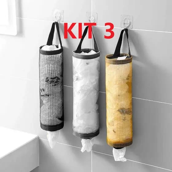 KIT 3 Puxa Saco e Porta Sacolas Dispenser Organizador de Sacolinhas Plásticas Envio imediato