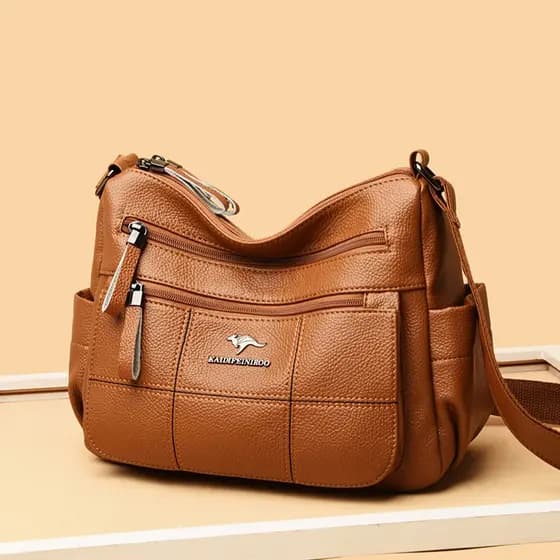Nova bolsa de lazer versátil de couro macio e grande capacidade bolsa de ombro bolsa mensageiro