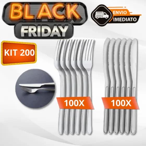 OFERTA Kit 200 Talheres Garfos e Facas em Aço Inox Premium Alta qualidade Para Restaurantes