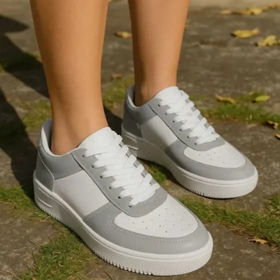 Tênis Feminino Caramelo Branco Casual Confortável Leve Solado Macio