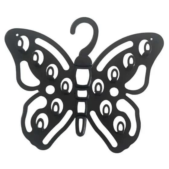 Cabide Borboleta Preto Organizador Multiuso para Colares, Brincos, Chaves, Cintos, Bonés Acessórios