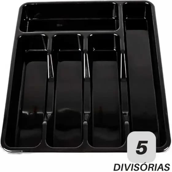 Porta Talher Suporte Organizador de Gaveta Cozinha Resistente 5 Divisórias Durável Versátil Bonito