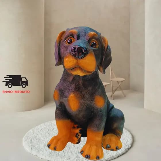 Cofre Decorativo de Moedas Cachorro Rottweiler ou Labrador em Gesso . Escolha o seu!