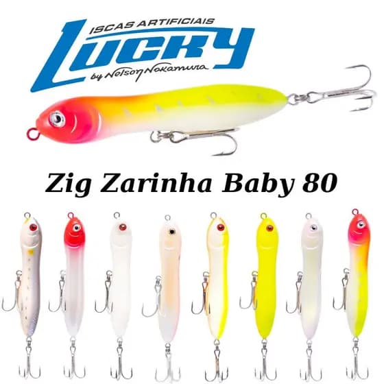 Isca Artificial Zig Zarinha Baby 80 Nakamura Superfície Zara Tucunaré Traíra