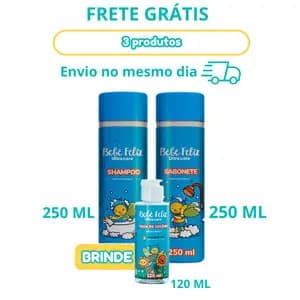 Kit Higiene Completo para Bebê - Kit Bebê Feliz Shampoo Sabonete e Colônia