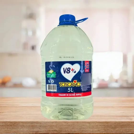 Vinagre De Álcool Toscano 5 Litros V8% para limpeza lavar roupas limpar banheiro