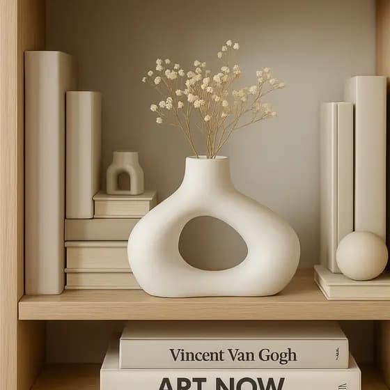 Vaso Abstrato Nórdico Minimalista Decorativo Boho Bohochic Moderno Escultura 13CM