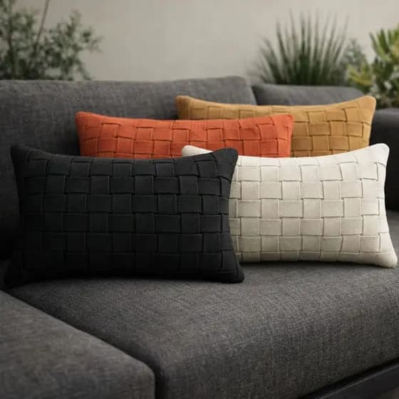 Capa de Almofada Baguete 30x50 Trançada para Sofá, Decoração Elegante com Várias Cores