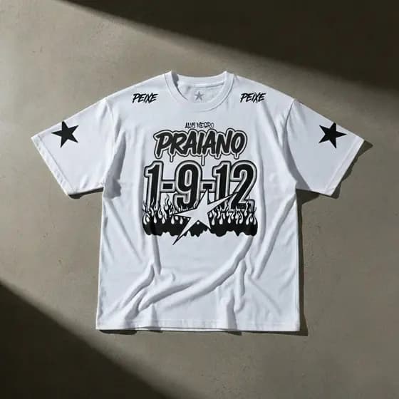 Camiseta Peixe Alvi Negro 1912 Camisa Jersey Futebol Paulista Streetwear Confortável Algodão College