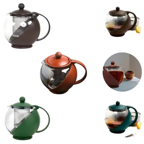3 Chaleiras de Vidro Com Infusor Filtro Inox Chá Café 750ml Your House