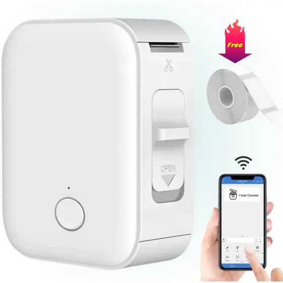 Impressora De Etiqueta Térmica Portátil Sem Fio Bluetooth + 1 Rolo Etiqueta Niimbot D110