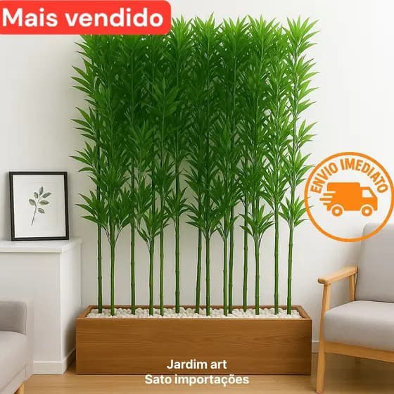 Kit 6 Unidades Haste de Bambu Artificial Toque Real 1,05m