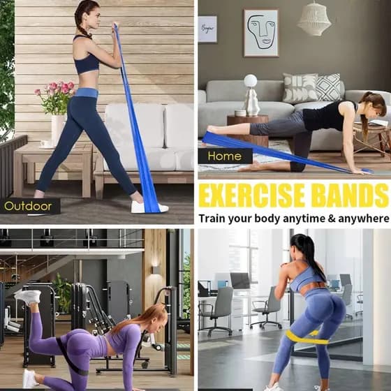 Kit 5 Faixas Elásticas Para e KIT 4 Faixa Elástica Fisioterapia Academia Ioga e Pilates
