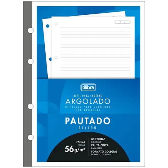 Refil Tiliflex para Caderno Argolado Colegial 80 Folhas - Tilibra