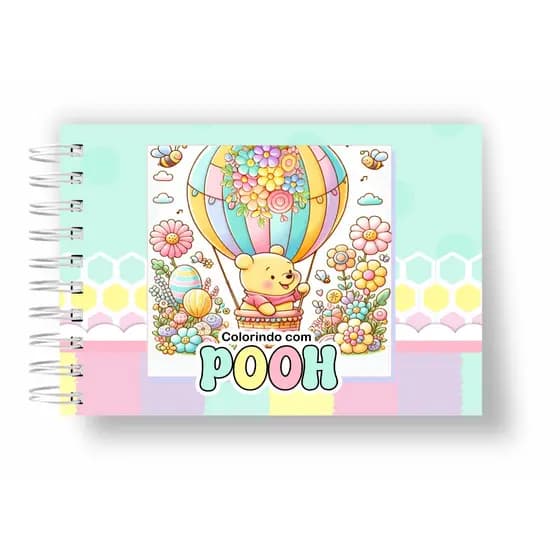 Livro de Colorir Ursinho Pooh Capa Dura 50 Imagens