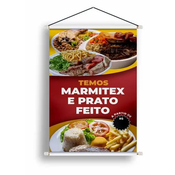 BANNER LONA ARTE PRONTA - TEMOS MARMITEX E PRATO FEITO