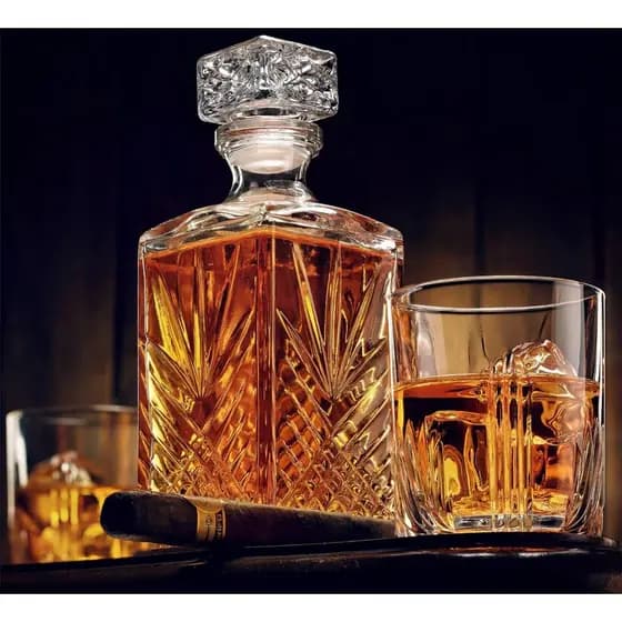 Garrafa de Vidro Retrô para Decoração de Whisky – 1L Transparente