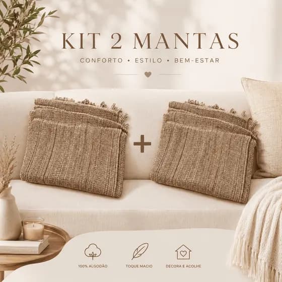 2 Manta Para Sofá Retrátil 2,10X1,20 Cama Poltrona Decorativa 100% Algodão
