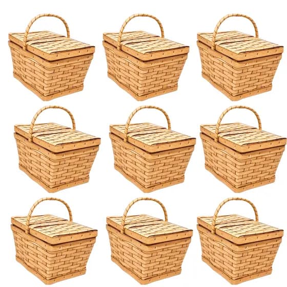 Kit Cesta de Piquenique Fibra Sintética Mini 13X15X22 (Cesta lembrancinha)