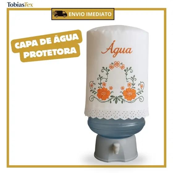Capa Protetora Para Galão de Água Bordada Flora 20 Litros Envio Imediato