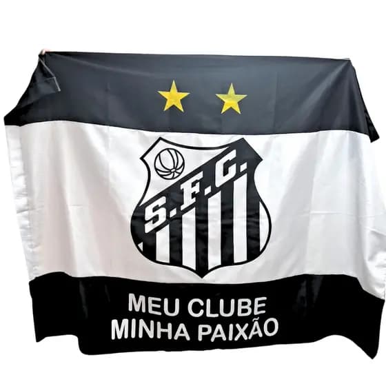 Bandeira Do SANTOS - Grande 1,00x1,50 cm Peixe Pronta Entrega Torcida Peixe