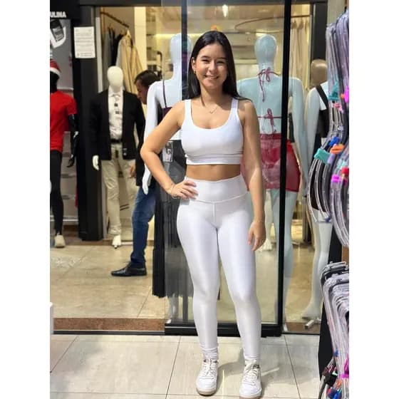 Calça Legging sem Bolso, Tecido Wonder Mini Canelado, Poliamida, Zero Transparência, Tamanhos P M G